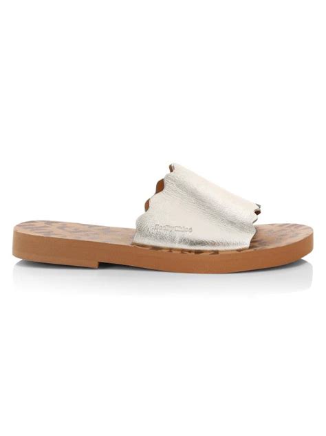 See by Chloé Essie Metallic Leather Slides 